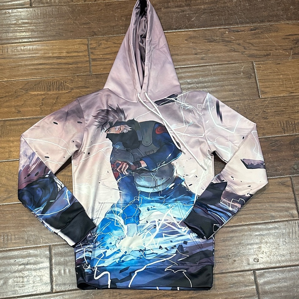 Naruto Shippuden Kakashi Hatake Chidori Lightening 3D print pullover‎ hoodie S